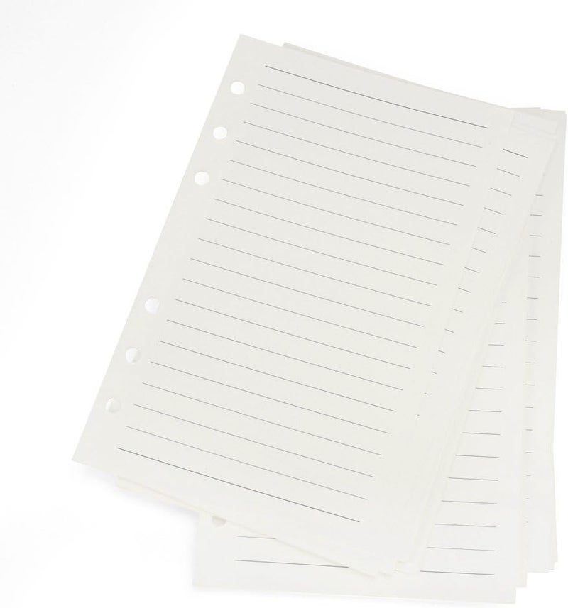 MaleDen A5 Refill Paper, Planner Inserts for A5 Binder Budget Planner Journals Notebook, 6 Ring Loose Leaf Lined Paper for No Bleeding Through, 160 Pages - Image 2